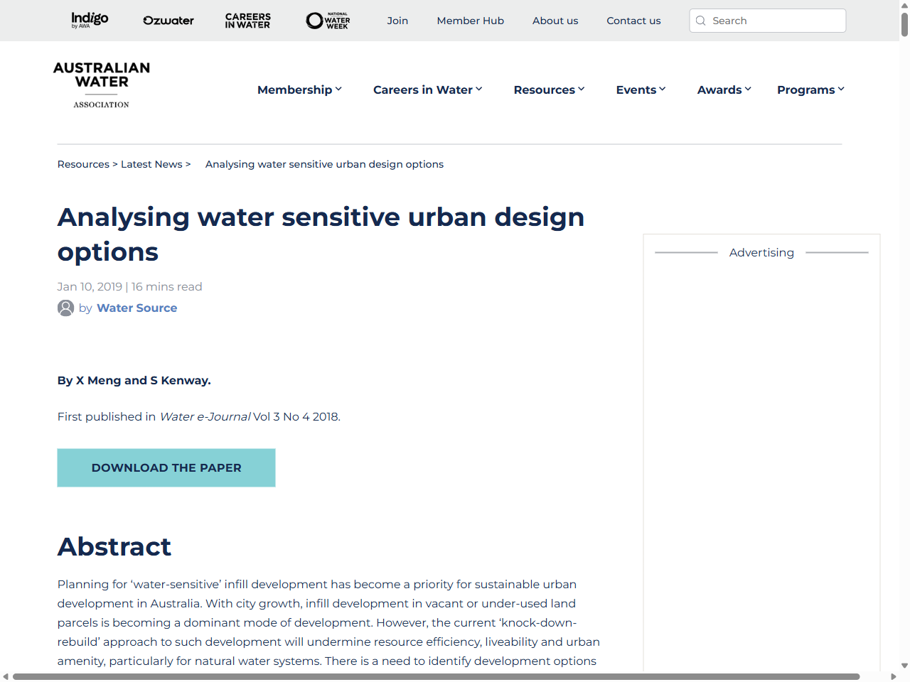 Preview of Analysing water sensitive urban design options - Australian Water Association, accessed July 26, 2025,