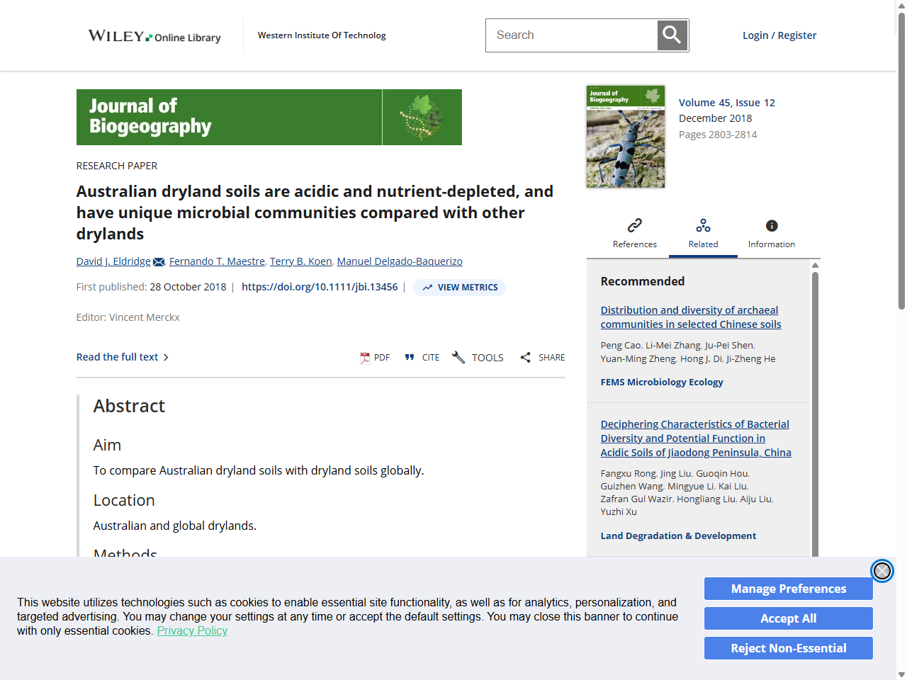 Preview of Australian dryland soils are acidic and nutrient-depleted, and their microbial communities are distinct from those of other drylands
