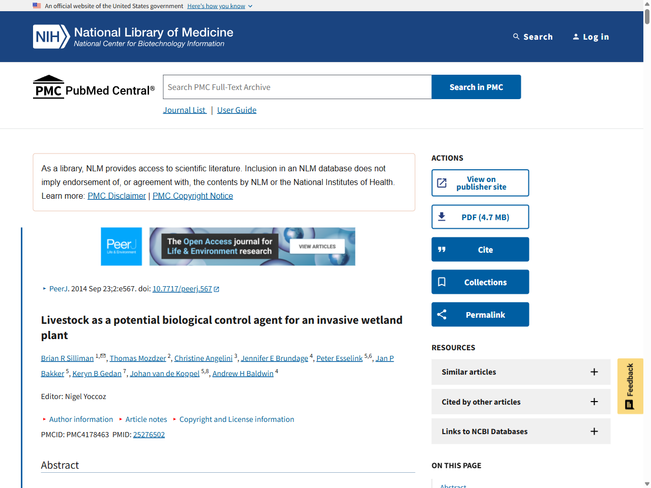 Preview of Livestock as a potential biological control agent for an invasive wetland plant - PMC, accessed August 6, 2025, 