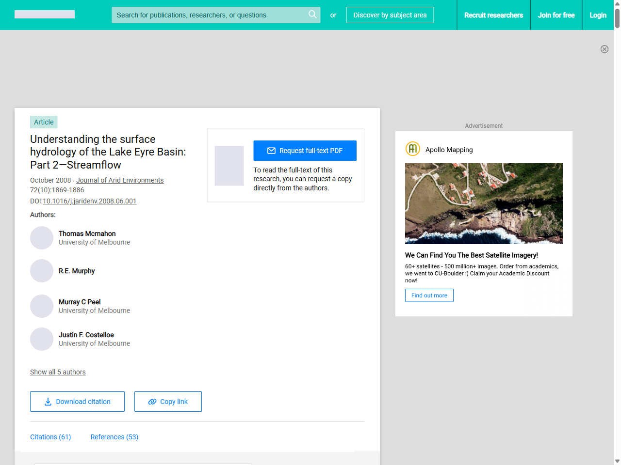 Preview of Understanding the surface hydrology of the Lake Eyre Basin: Part 2—Streamflow | Request PDF - ResearchGate, accessed July 22, 2025