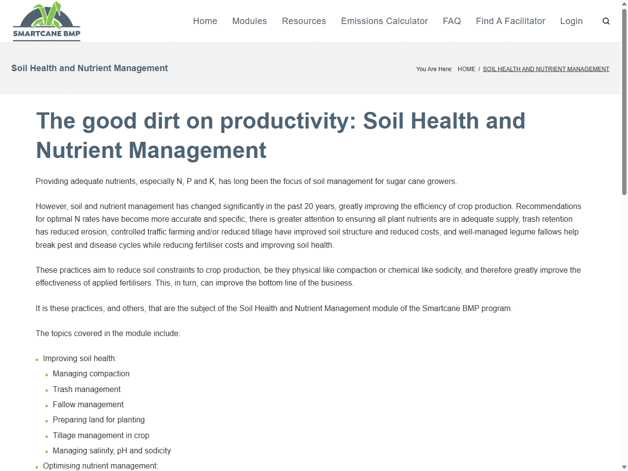Preview of Soil Health and Nutrient Management - Smartcane BMP, accessed July 16, 2025,