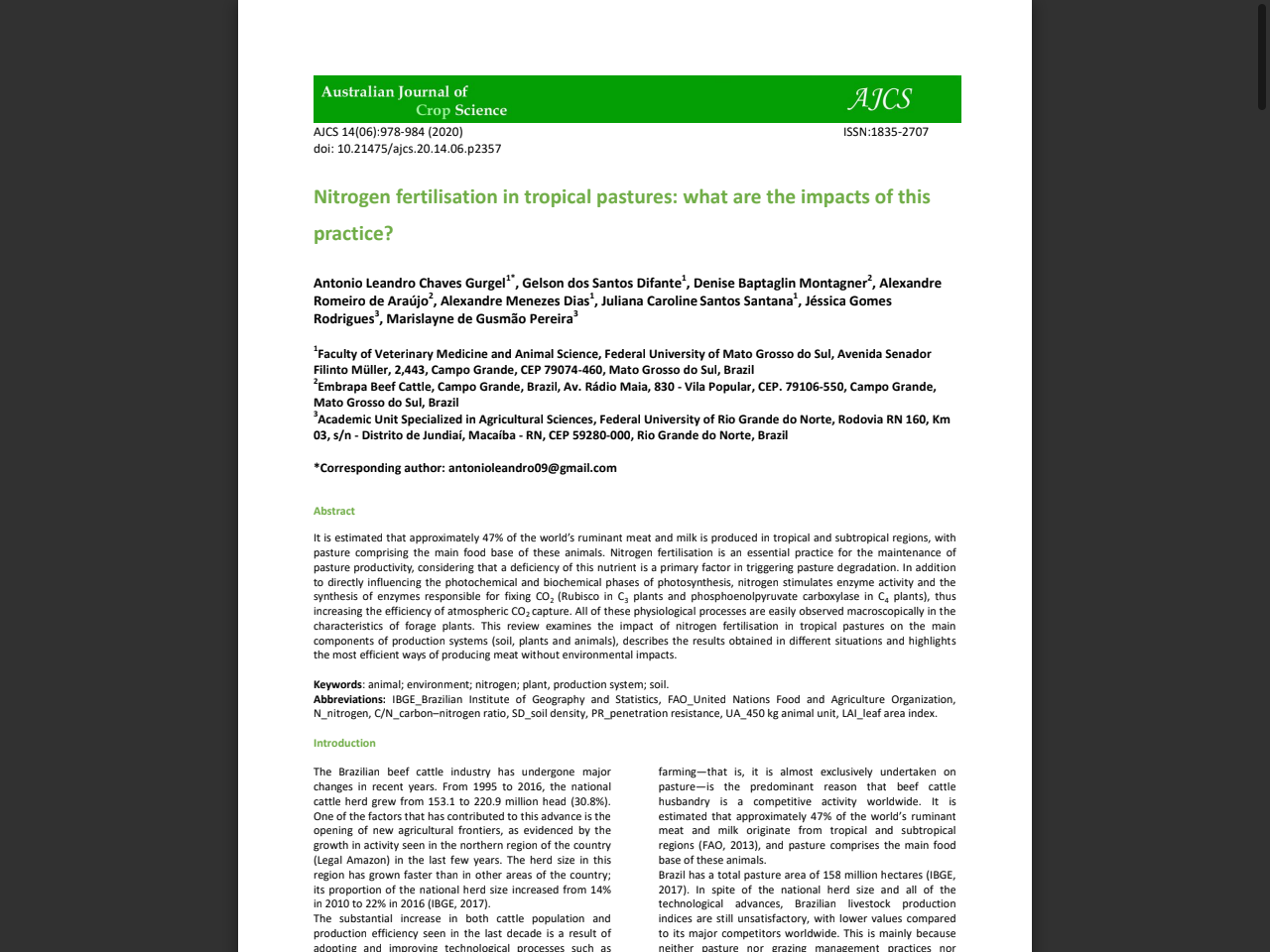 Preview of Nitrogen fertilisation in tropical pastures: what are the impacts of this practice? - alice Embrapa, accessed July 18, 2025, 