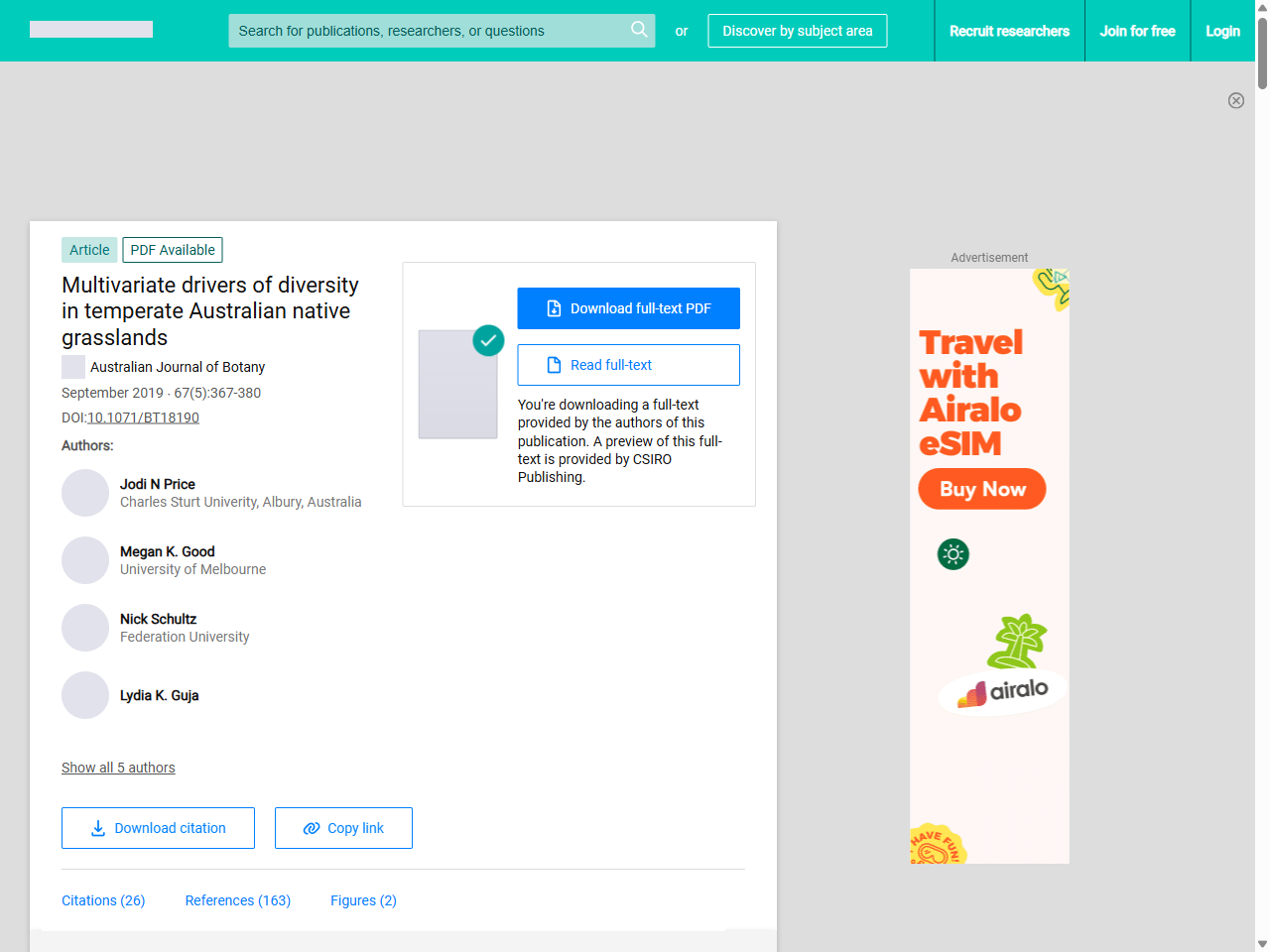 Preview of Multivariate drivers of diversity in temperate Australian native grasslands - ResearchGate, accessed July 15, 2025,