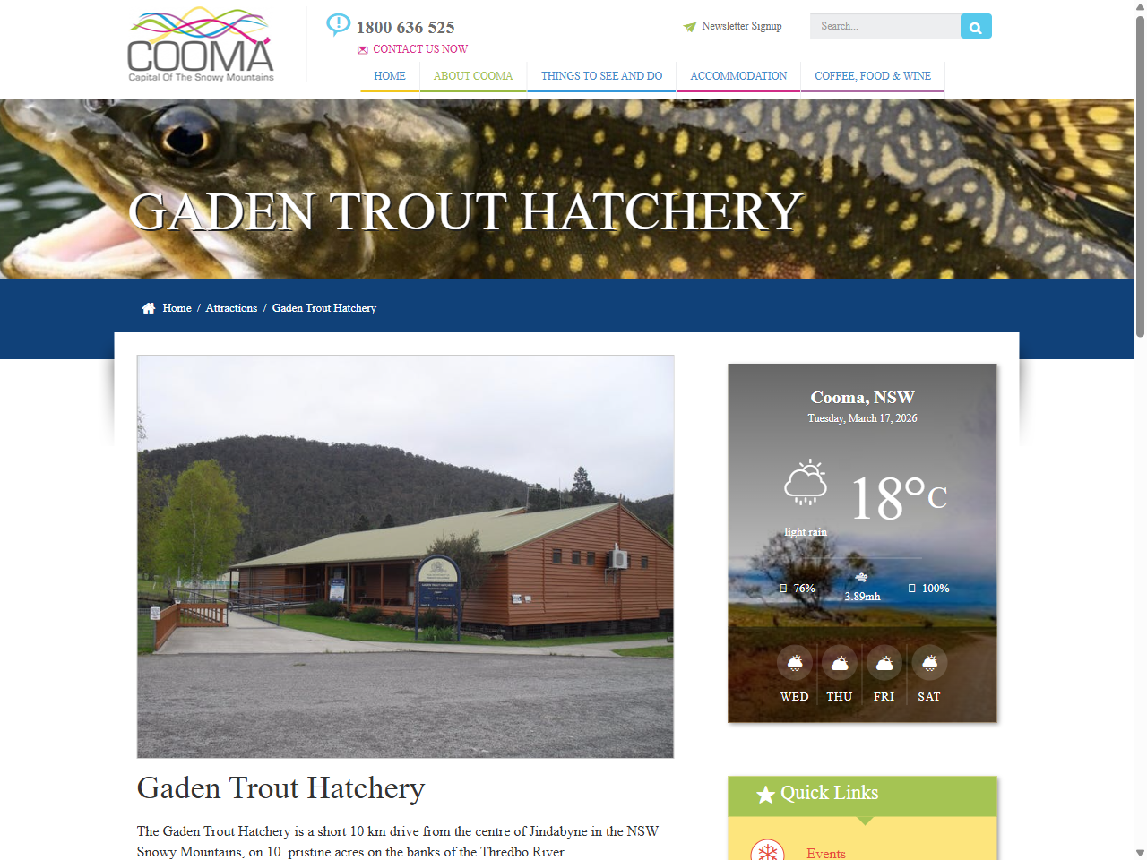 Preview of Gaden Trout Hatchery - Thredbo River - Visit Cooma, accessed August 17, 2025,