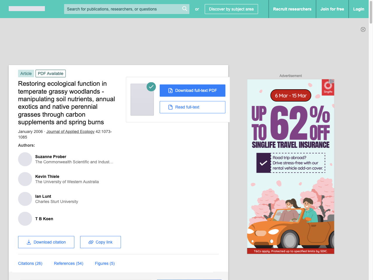 Preview of (PDF) Restoring ecological function in temperate grassy woodlands - manipulating soil nutrients, annual exotics and native perennial grasses through carbon supplements and spring burns - ResearchGate, accessed August 5, 2025, 