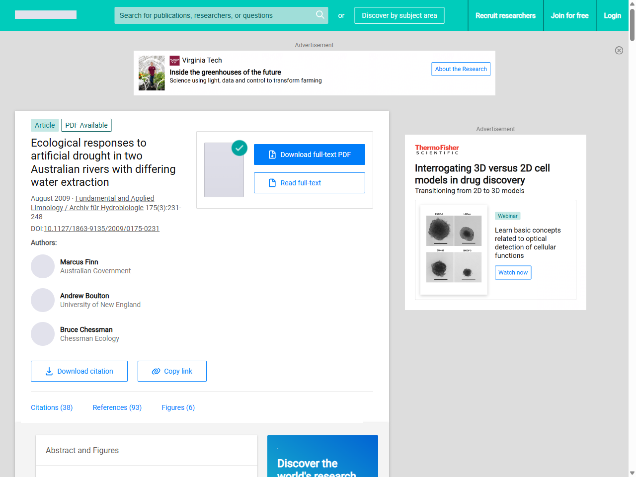 Preview of (PDF) Ecological responses to artificial drought in two Australian rivers with differing water extraction - ResearchGate, accessed July 21, 2025