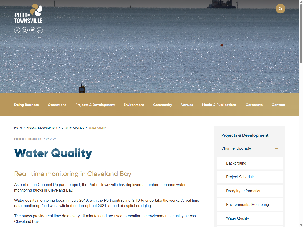 Preview of Water Quality | Port of Townsville, accessed August 1, 2025,