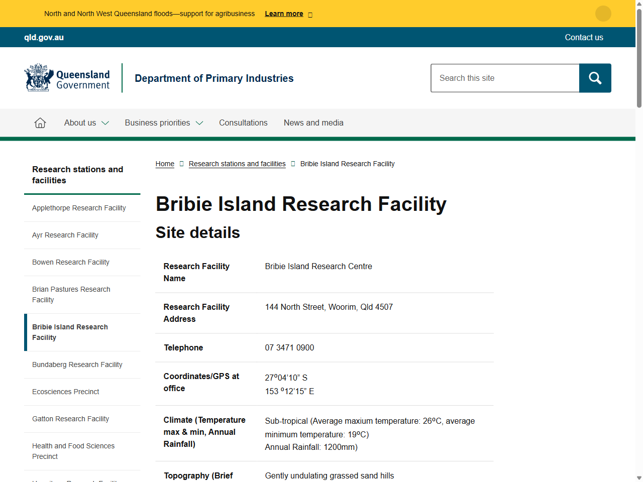 Preview of Bribie Island research facility | Department of Primary Industries, Queensland, accessed August 1, 2025, 