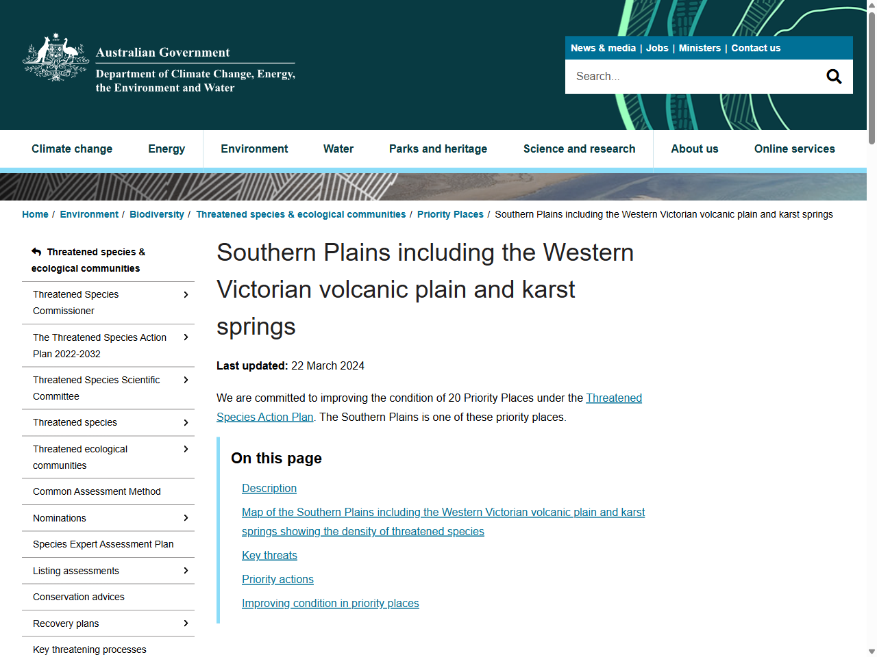 Preview of Southern Plains including the Western Victorian volcanic plain and karst springs - DCCEEW, accessed August 10, 2025