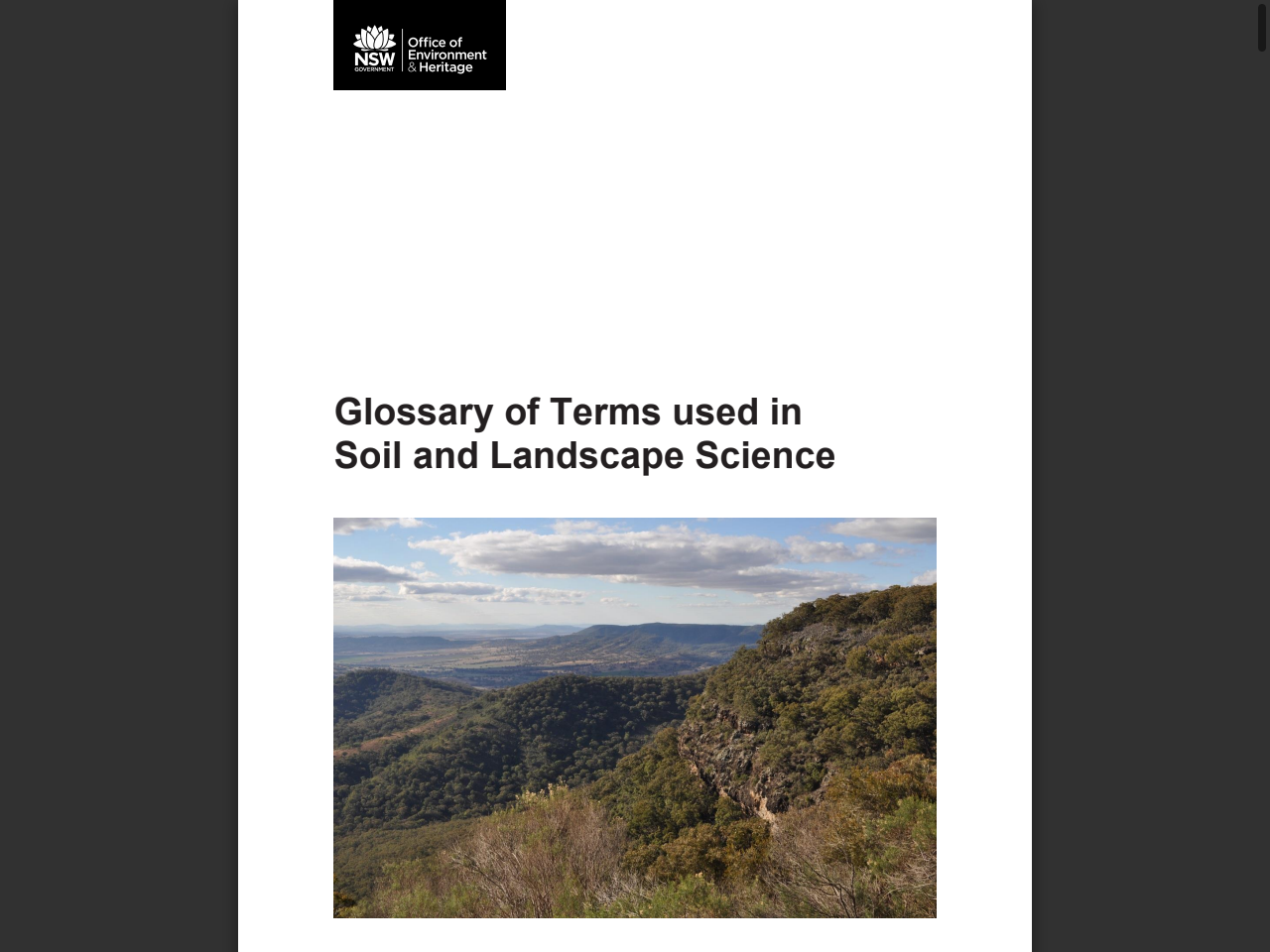 Preview of Glossary of Terms used in Soil and Landscape Science | Environment and Heritage, accessed March 28, 2026,