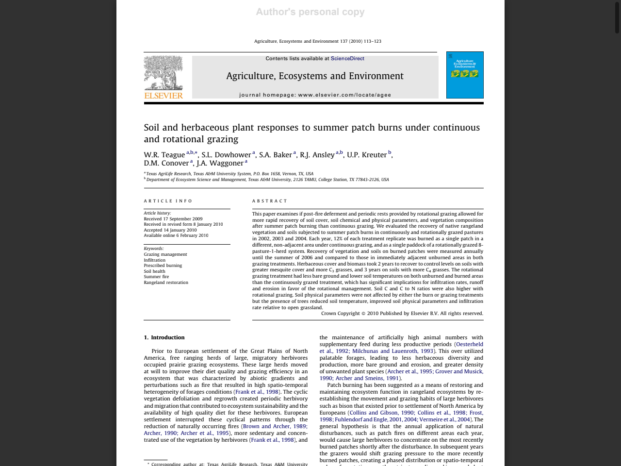 Preview of Author's personal copy - Texas A&M AgriLife