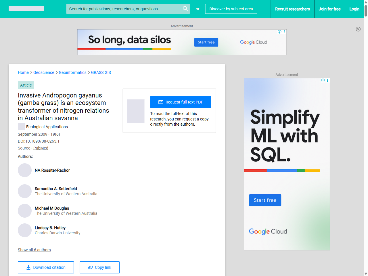 Preview of Invasive Andropogon gayanus (gamba grass) is an ecosystem transformer of nitrogen relations in Australian savanna | Request PDF - ResearchGate, accessed July 24, 2025,