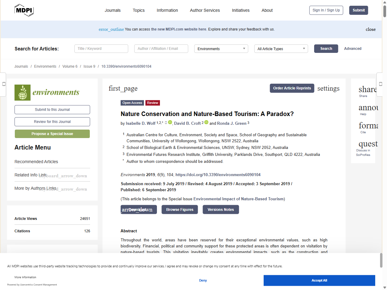 Preview of Nature Conservation and Nature-Based Tourism: A Paradox? - MDPI, accessed August 3, 2025