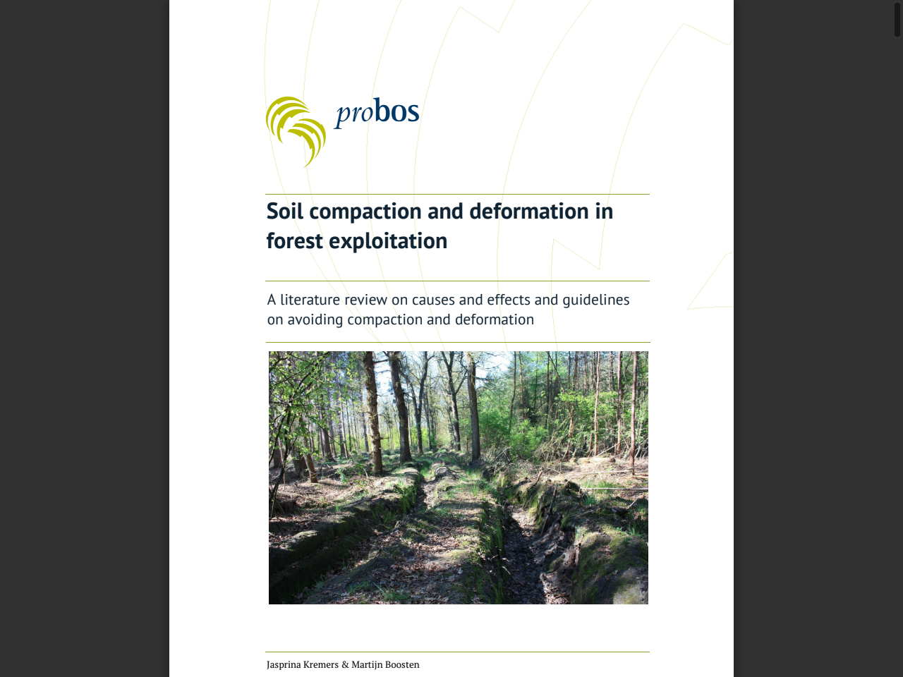 Preview of Soil compaction and deformation in forest exploitation - Stichting Probos, accessed July 20, 2025