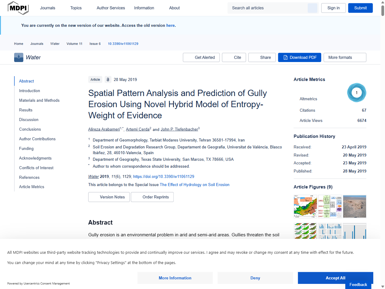Preview of Spatial Pattern Analysis and Prediction of Gully Erosion Using Novel Hybrid Model of Entropy-Weight of Evidence - MDPI, accessed July 16, 2025, 