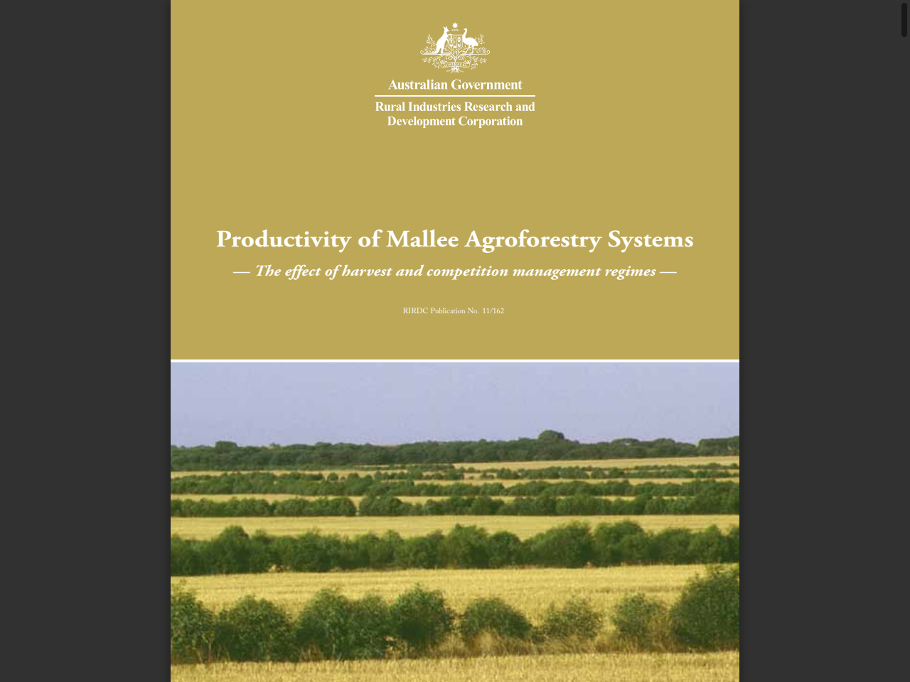 Preview of Productivity of Mallee Agroforestry Systems - — The ... - DBCA Library
