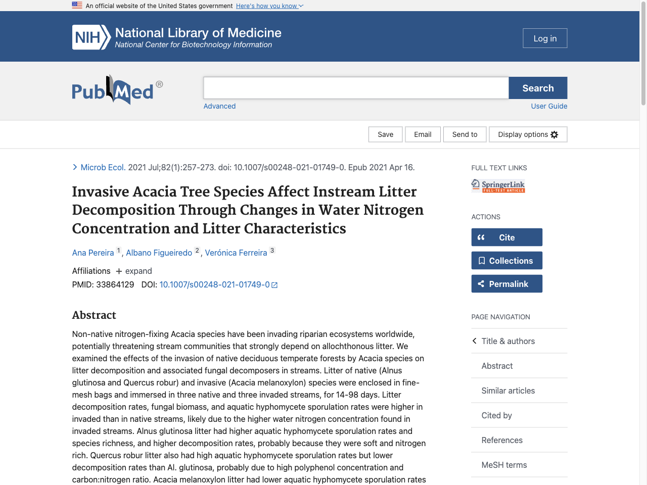 Preview of Invasive Acacia Tree Species Affect Instream Litter Decomposition Through Changes in Water Nitrogen Concentration and Litter Characteristics - PubMed, accessed August 1, 2025, 