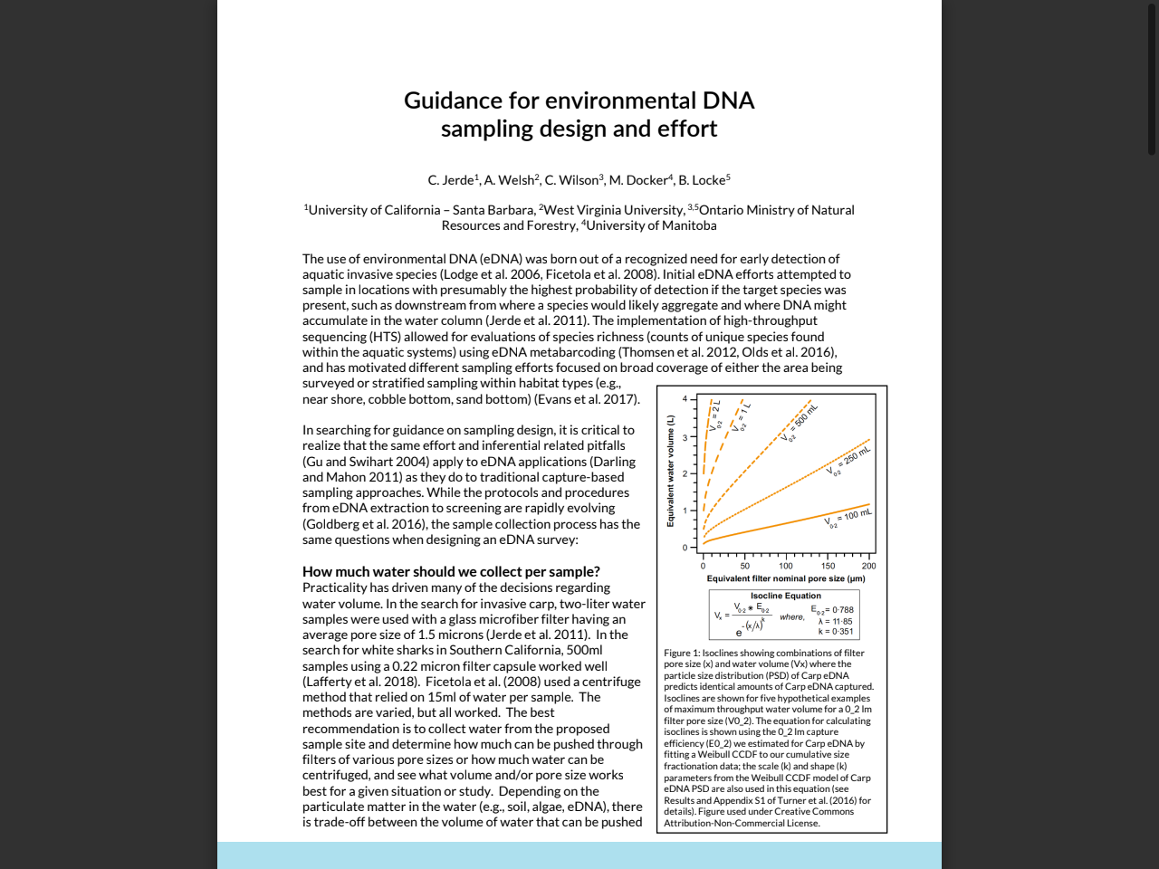 Preview of Guidance for environmental DNA sampling design and effort - Great Lakes Fishery Commission