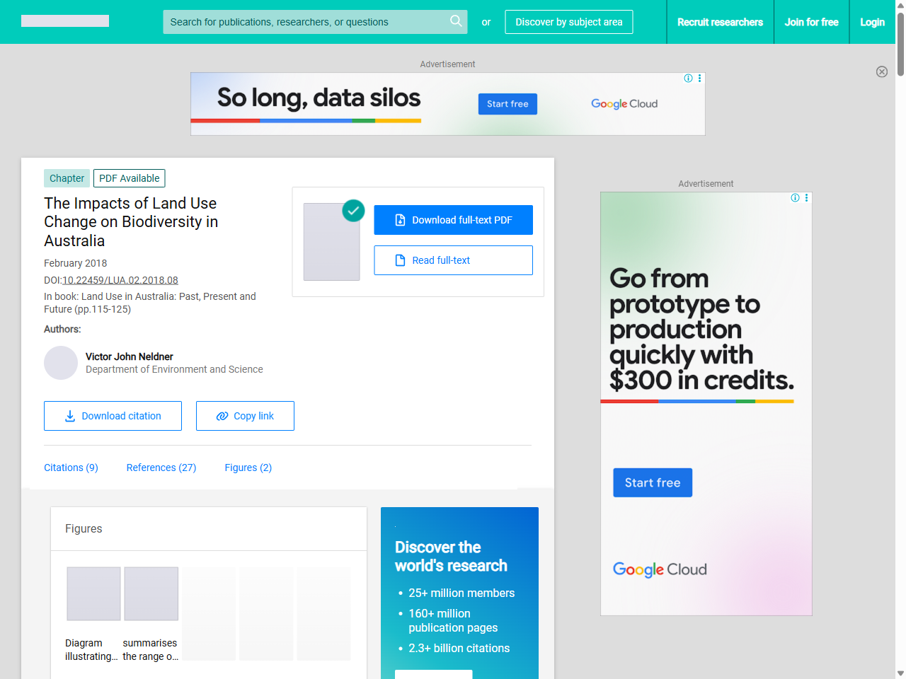 Preview of The Impacts of Land Use Change on Biodiversity in Australia - ResearchGate
