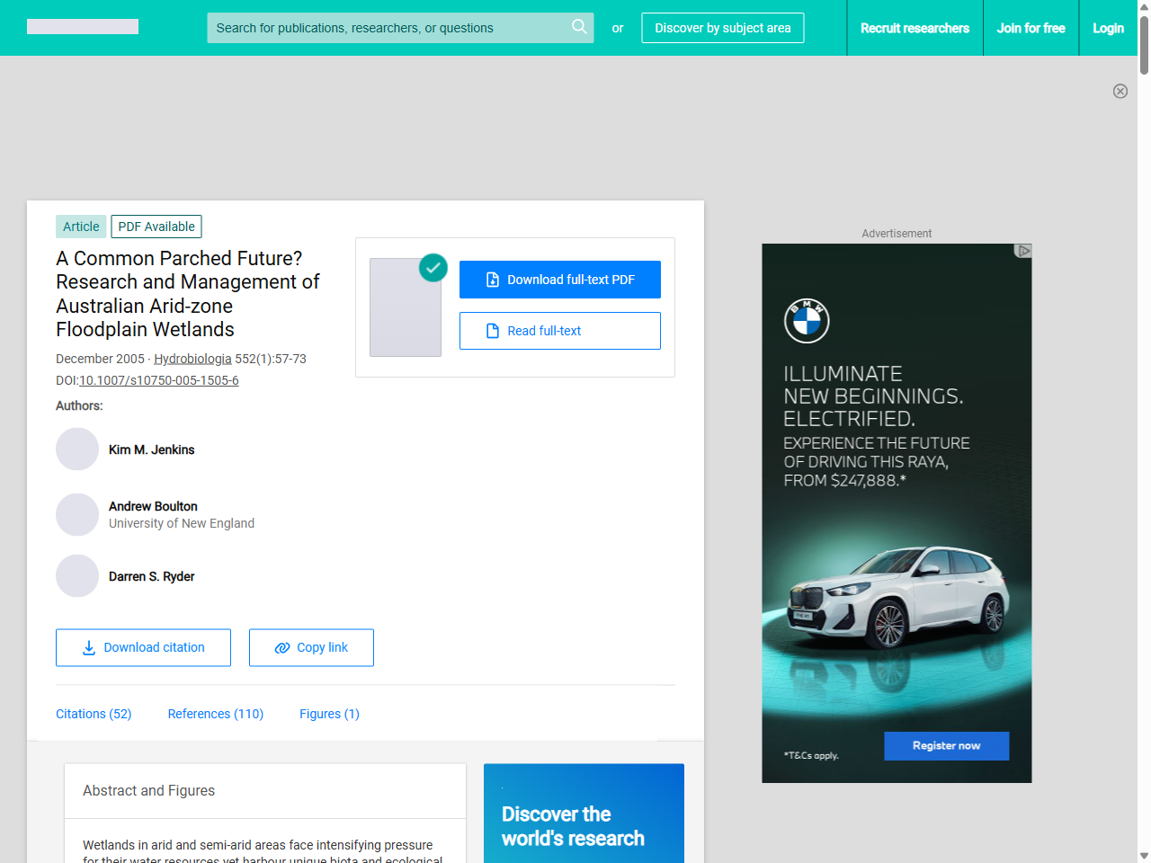 Preview of (PDF) A Common Parched Future? Research and Management of Australian Arid-zone Floodplain Wetlands - ResearchGate, accessed July 21, 2025
