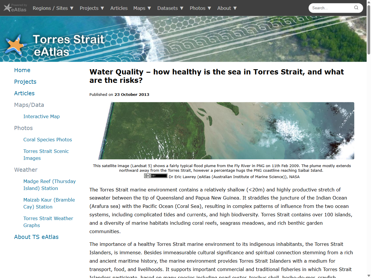 Preview of Water Quality – how healthy is the sea in Torres Strait, and what are the risks? - eAtlas, accessed August 4, 2025,