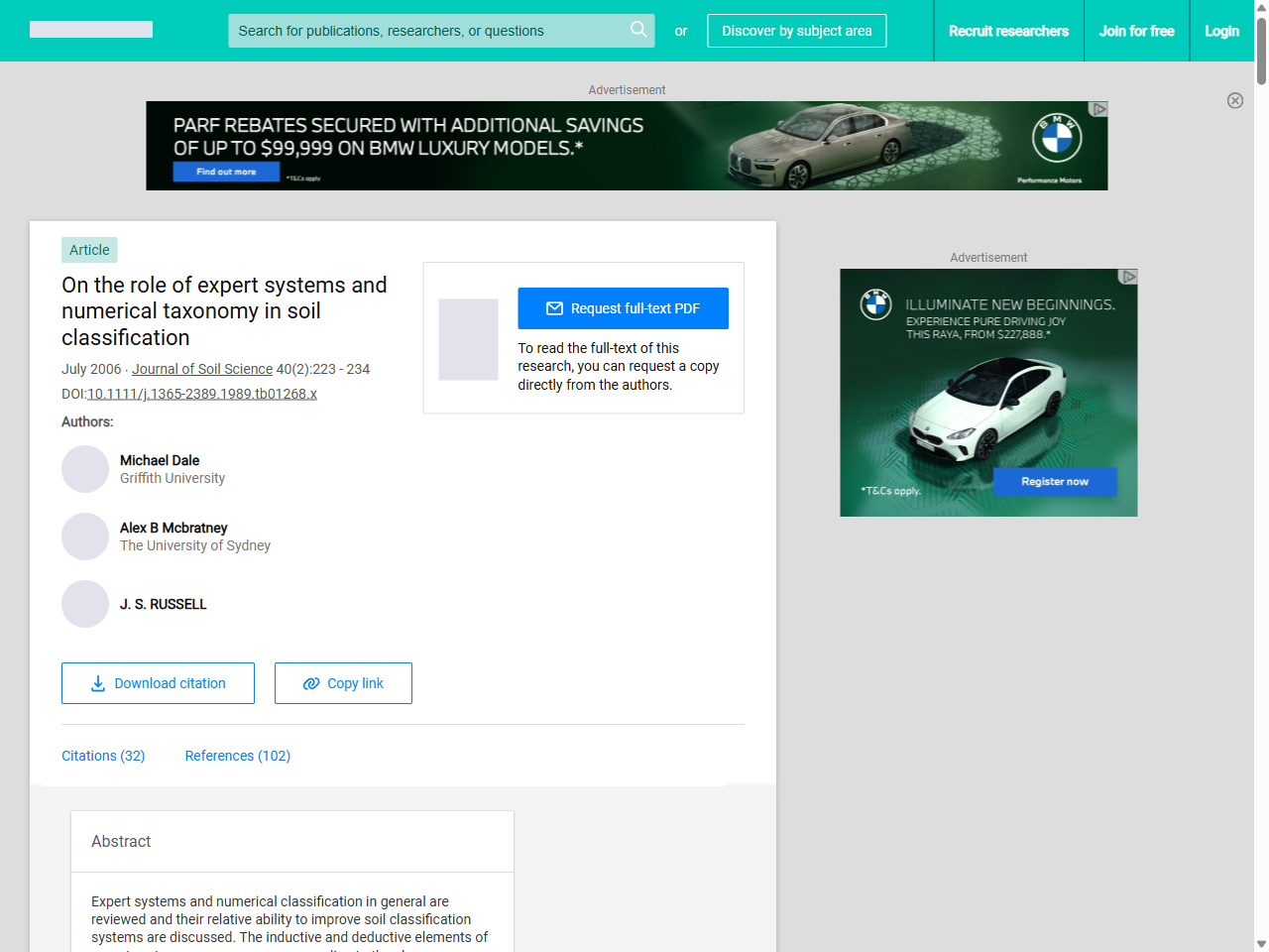 Preview of On the role of expert systems and numerical taxonomy in soil classification - ResearchGate