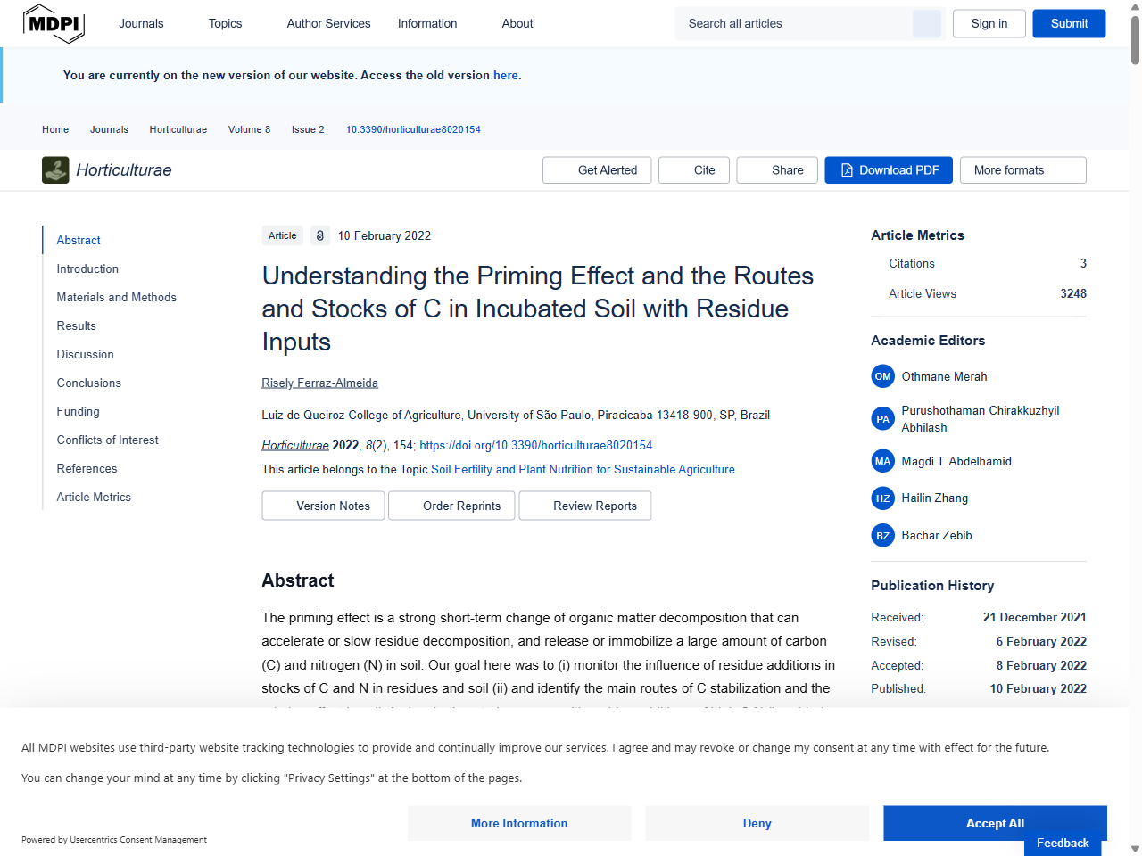 Preview of Understanding the Priming Effect and the Routes and Stocks of C in Incubated Soil with Residue Inputs - MDPI, accessed July 8, 2025