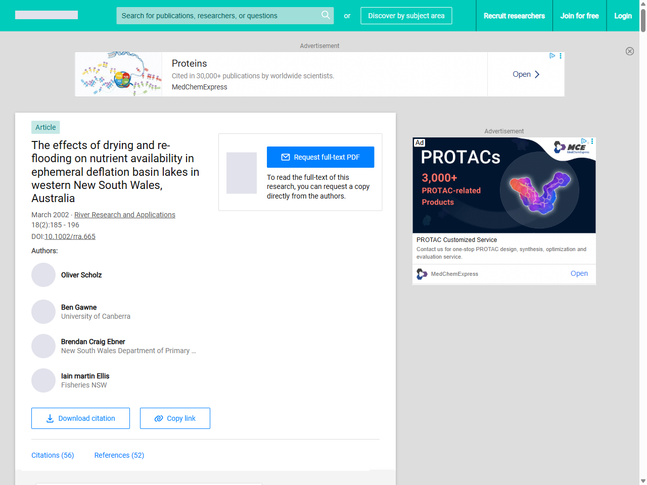 Preview of The effects of drying and re‐flooding on nutrient availability in ephemeral deflation basin lakes in western New South Wales, Australia | Request PDF - ResearchGate, accessed July 21, 2025