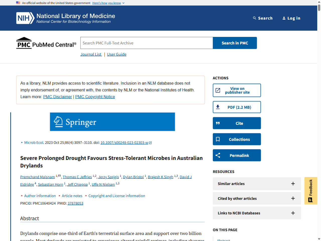 Preview of Soil respiration–driven CO2 pulses dominate Australia's flux variability