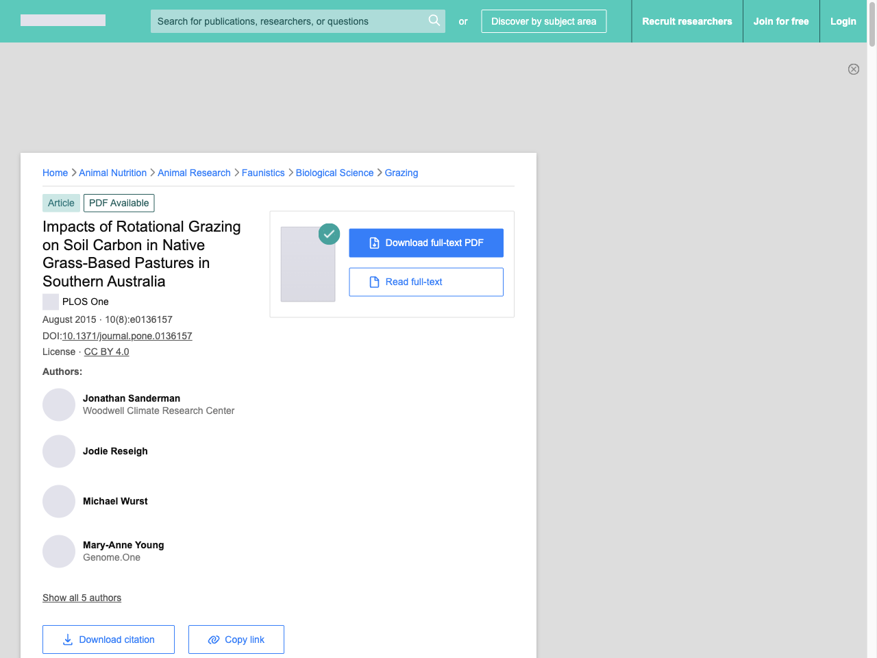Preview of Impacts of Rotational Grazing on Soil Carbon in Native Grass-Based Pastures in Southern Australia - ResearchGate, accessed August 5, 2025, 