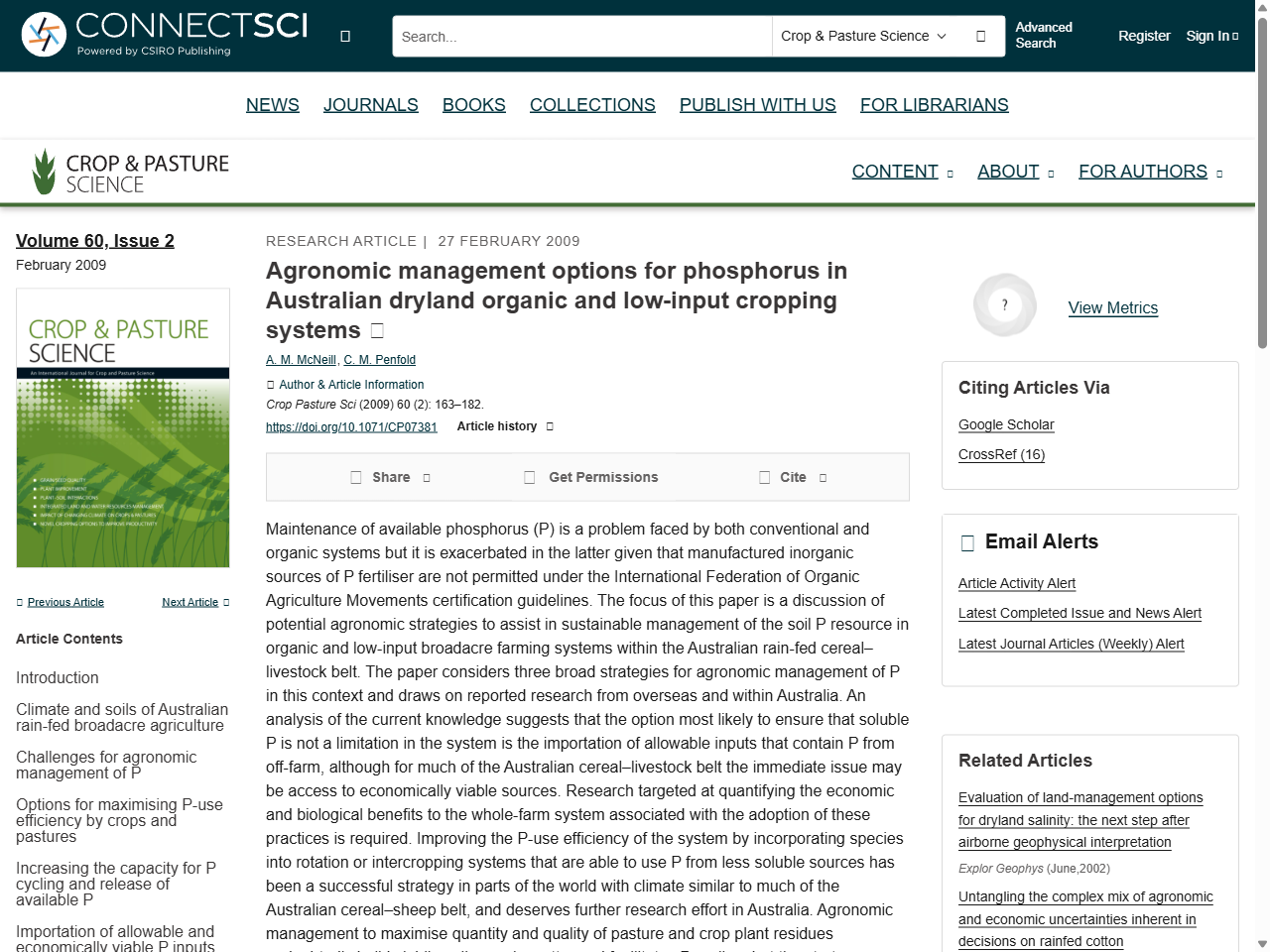 Preview of Agronomic management options for phosphorus in Australian dryland organic and low-input cropping systems - CSIRO Publishing, accessed August 4, 2025
