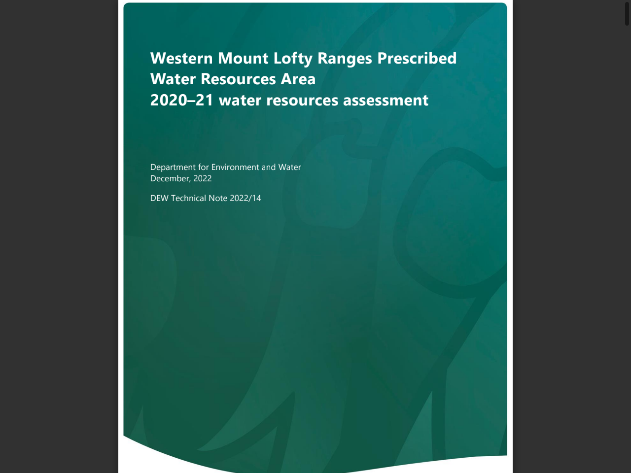 Preview of Western Mount Lofty Ranges Prescribed Water Resources Area 2020–21 water resources assessment - WaterConnect, accessed July 13, 2025, 
