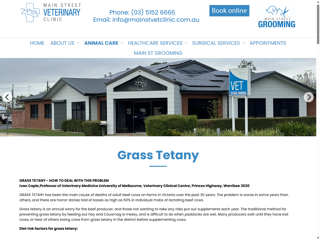 Preview of Grass Tetany - Main Street Veterinary Clinic, accessed July 10, 2025