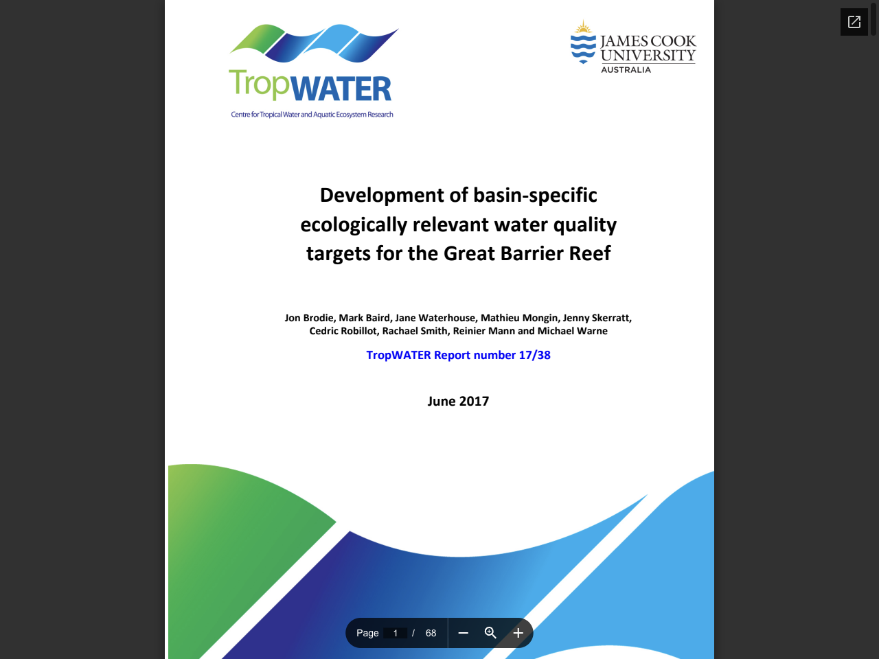 Preview of Development of basin-specific ecologically relevant water quality targets for the Great Barrier Reef, accessed August 3, 2025, 