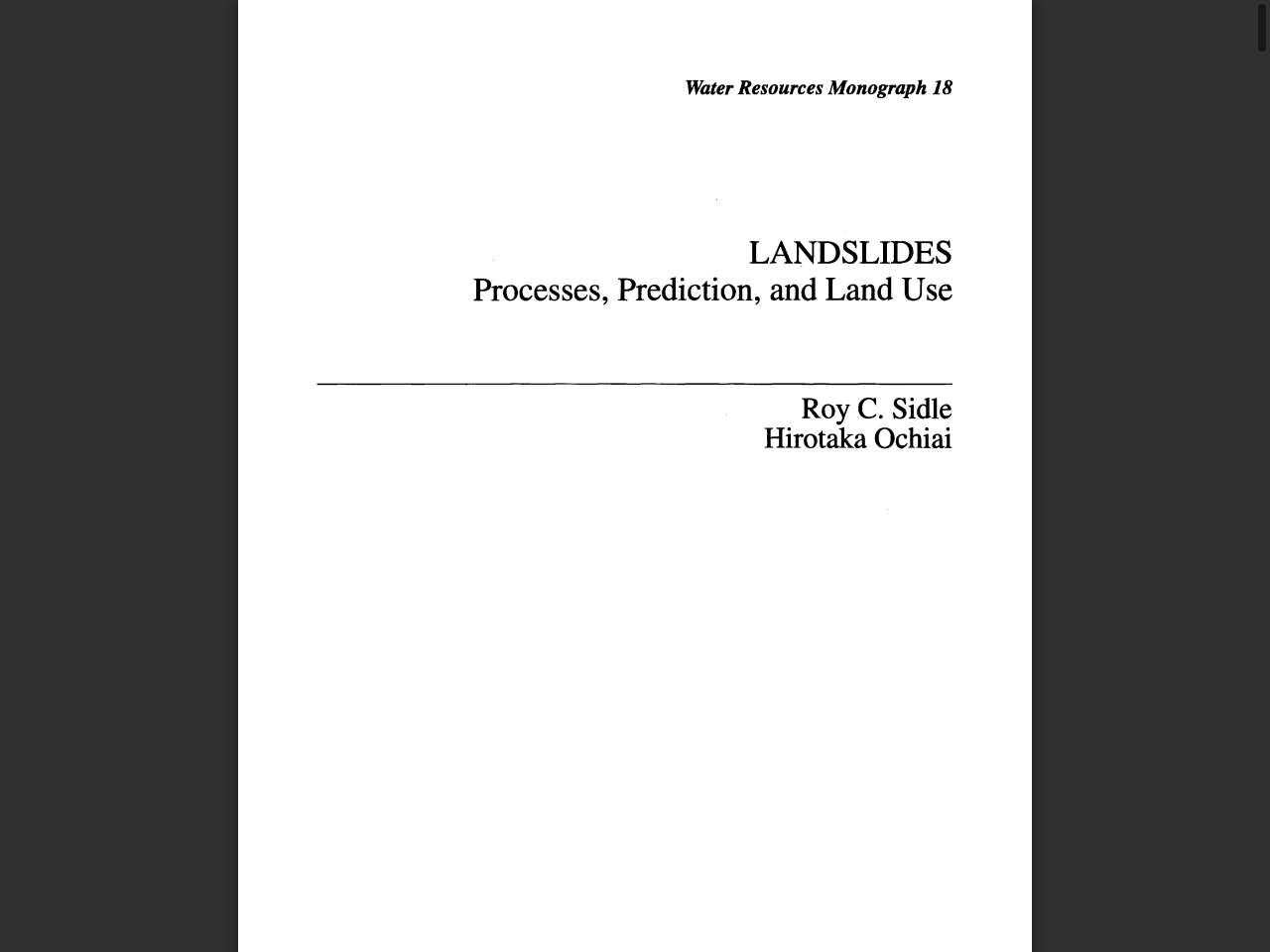 Preview of LANDSLIDES Processes, Prediction, and Land Use - National Academic Digital Library of Ethiopia, accessed July 20, 2025