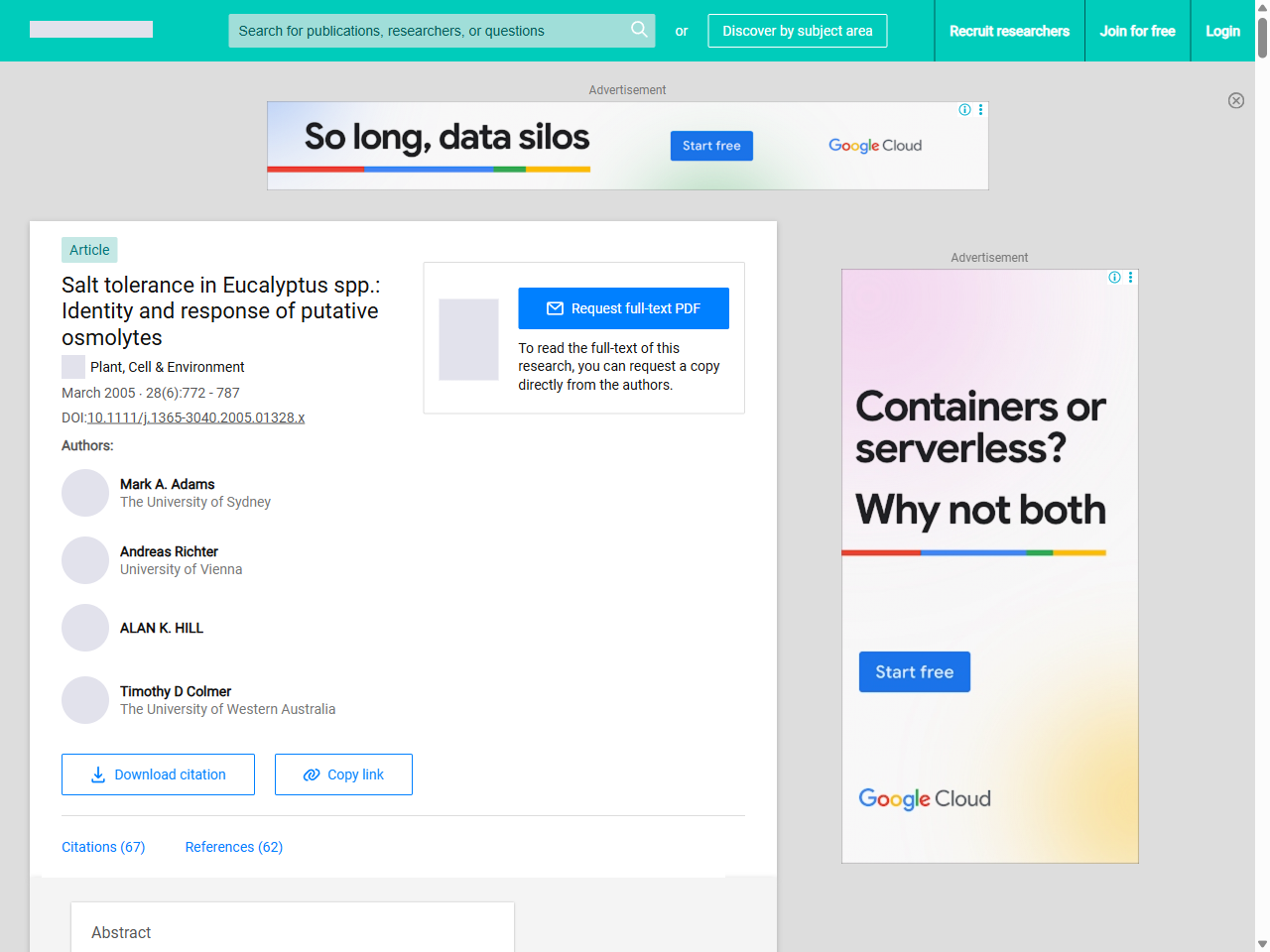 Preview of Salt tolerance in Eucalyptus spp.: Identity and response of putative ..., accessed August 9, 2025
