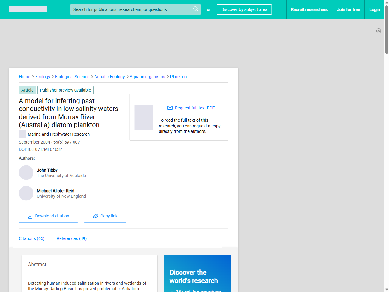 Preview of Ambient Water Quality Monitoring of South Australia's Rivers and Streams