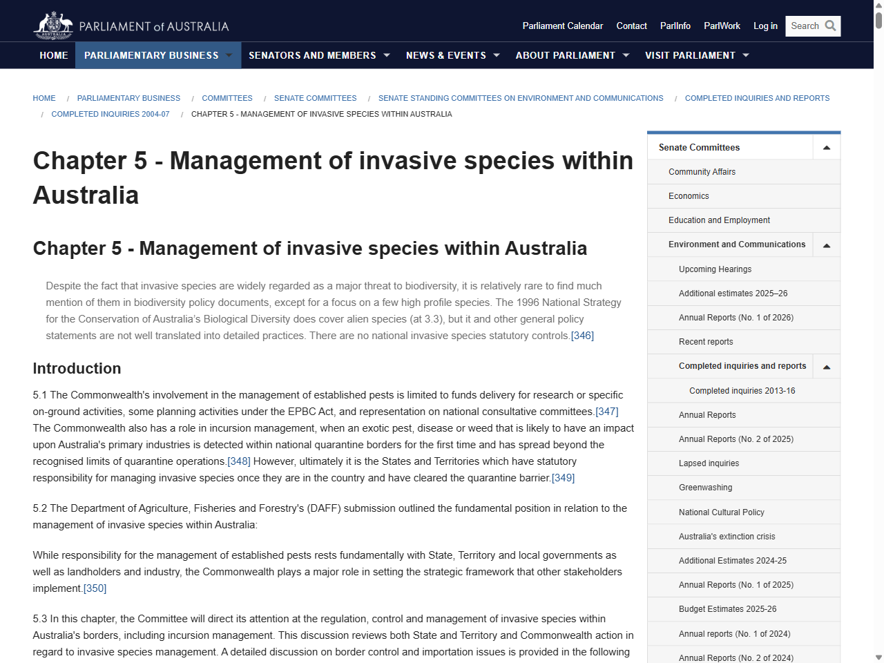 Preview of Chapter 5 - Management of invasive species within Australia, accessed July 13, 2025