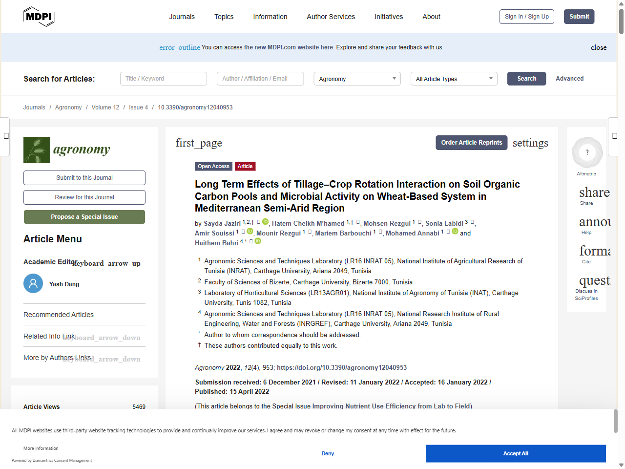 Preview of Long Term Effects of Tillage–Crop Rotation Interaction on Soil Organic Carbon Pools and Microbial Activity on Wheat-Based System in Mediterranean Semi-Arid Region - MDPI, accessed July 28, 2025