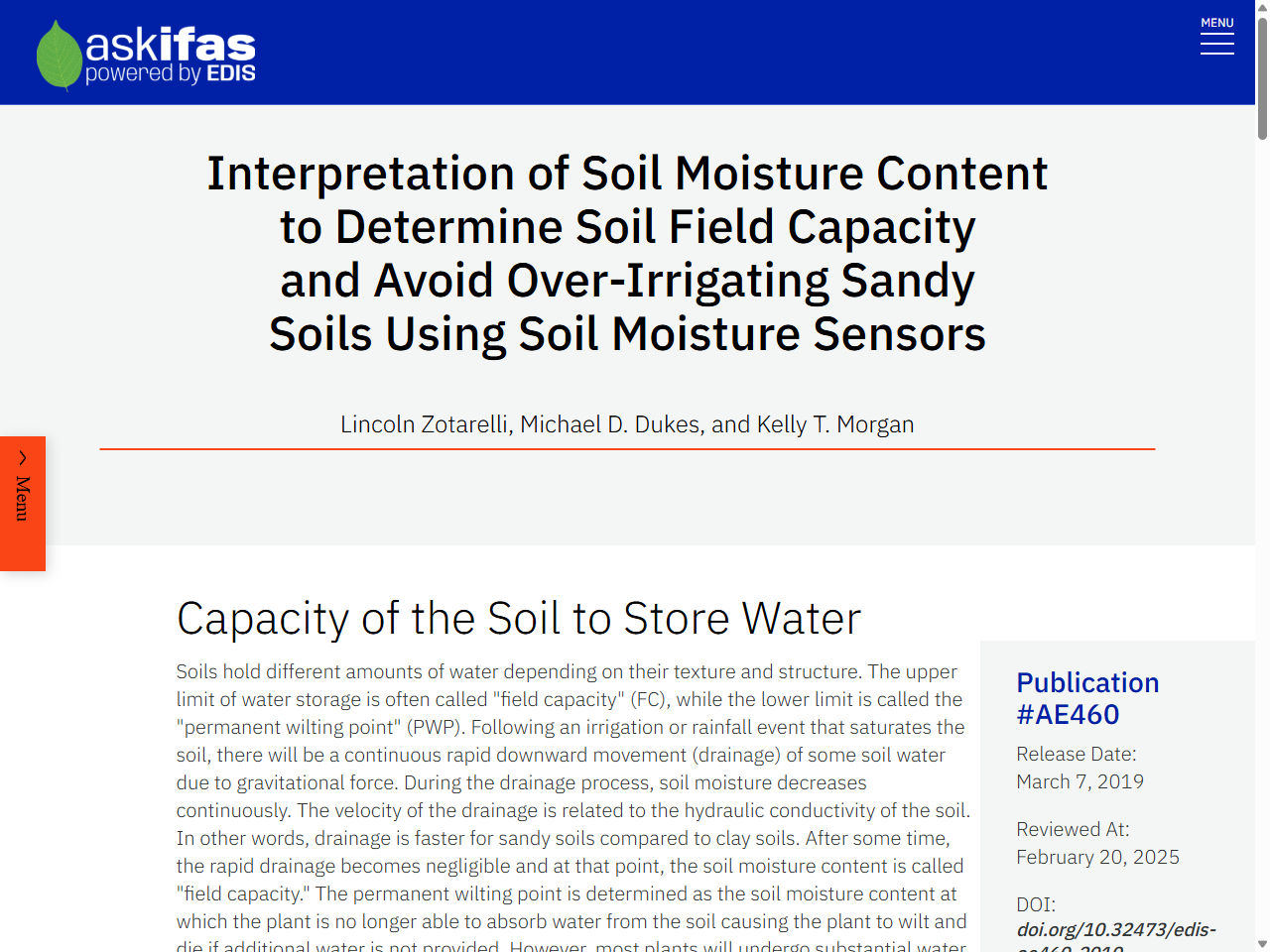 Preview of Interpretation of Soil Moisture Content to Determine Soil Field Capacity and Avoid Over-Irrigating Sandy Soils Using Soil Moisture Sensors - UF/IFAS EDIS, accessed July 7, 2025, 