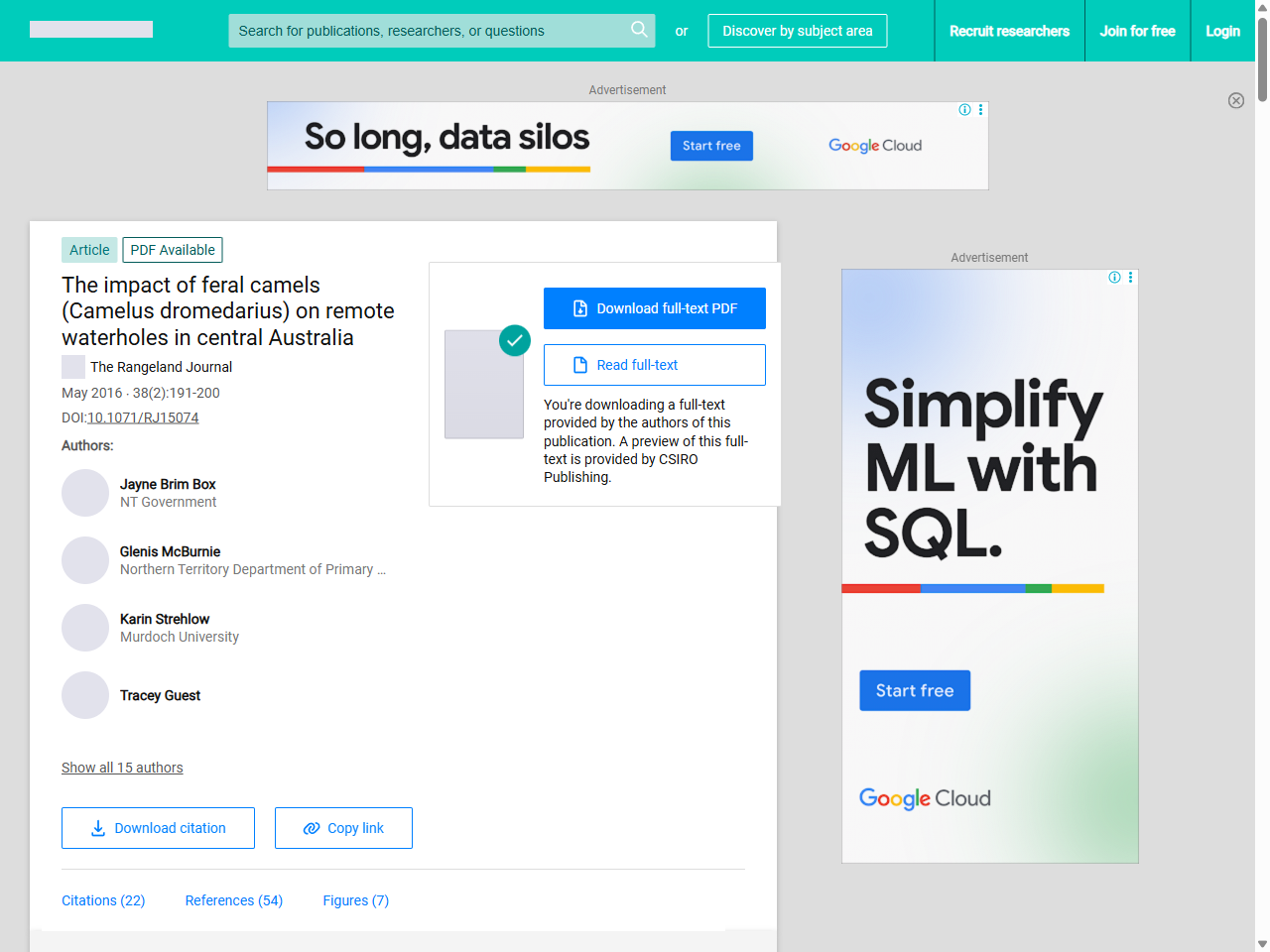 Preview of The impact of feral camels (Camelus dromedarius) on remote waterholes in central Australia, accessed August 1, 2025,