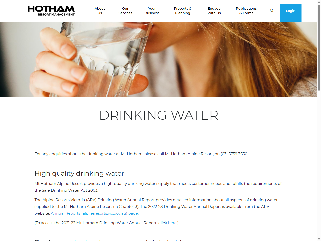 Preview of Drinking Water - Mt Hotham, accessed August 17, 2025
