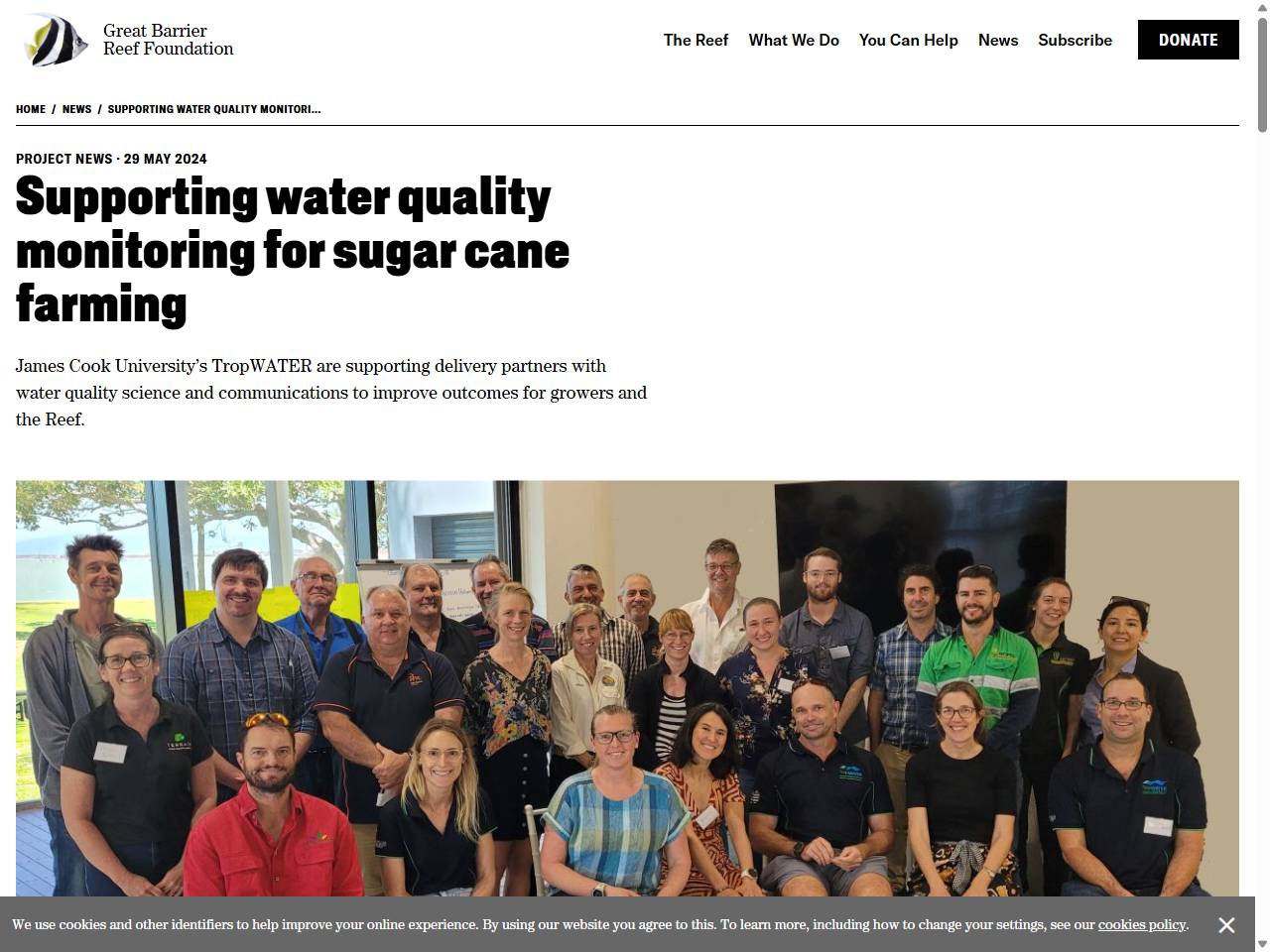 Preview of Supporting water quality monitoring for sugar cane farming - Great Barrier Reef Foundation, accessed July 18, 2025