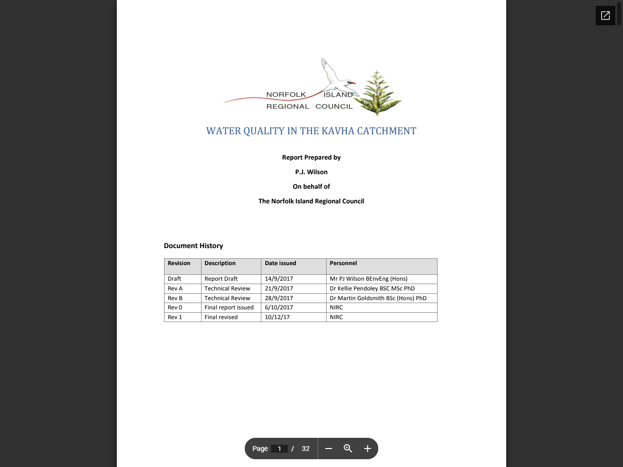 Preview of WATER QUALITY IN THE KAVHA CATCHMENT - Norfolk Island ..., accessed August 2, 2025,