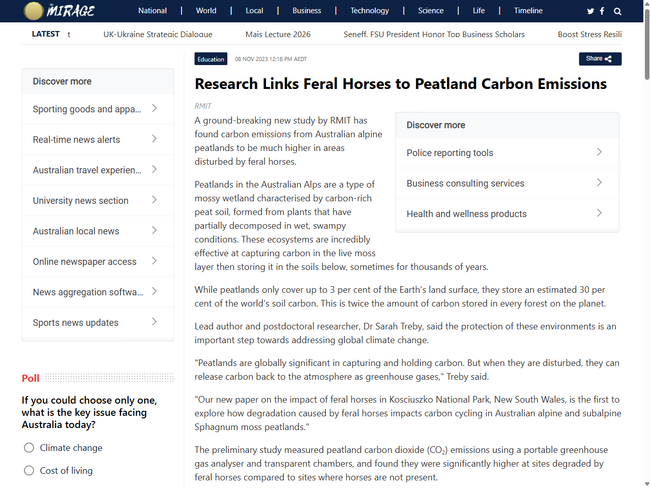 Preview of Research Links Feral Horses to Peatland Carbon Emissions | Mirage News, accessed August 5, 2025
