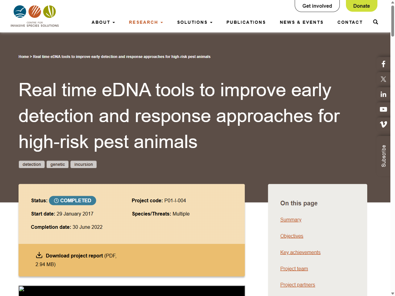 Preview of Real time eDNA tools to improve early detection and response approaches for high-risk pest animals