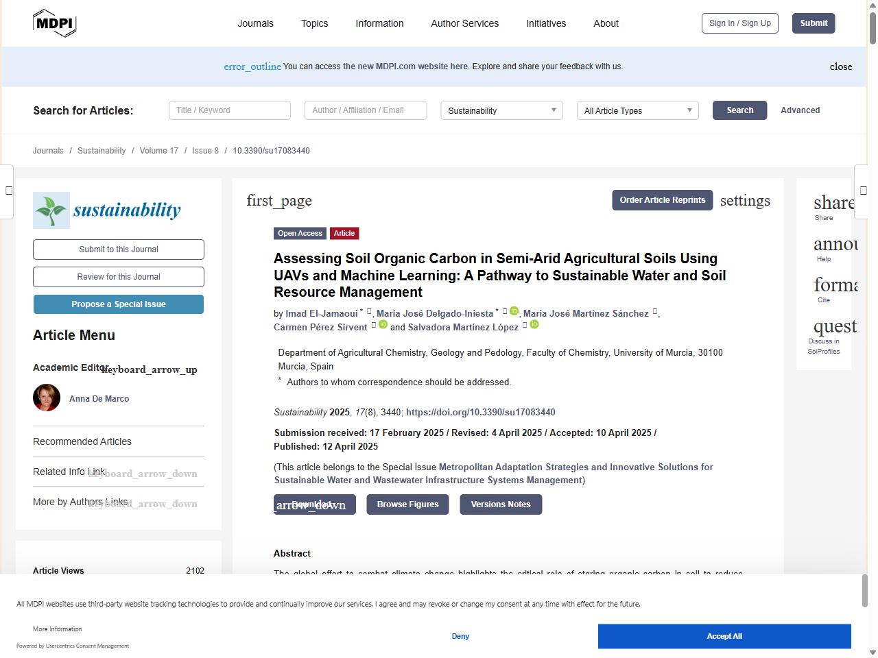 Preview of Assessing Soil Organic Carbon in Semi-Arid Agricultural Soils Using UAVs and Machine Learning: A Pathway to Sustainable Water and Soil Resource Management - MDPI, accessed July 26, 2025