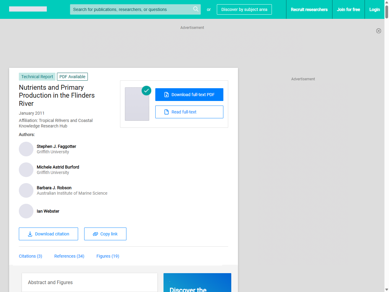 Preview of (PDF) Nutrients and Primary Production in the Flinders River - ResearchGate, accessed August 5, 2025
