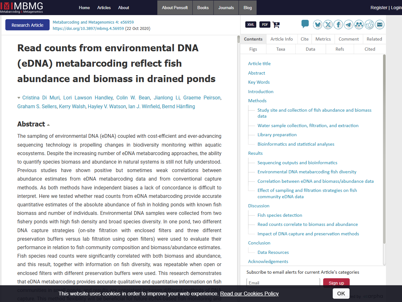 Preview of Read counts from environmental DNA (eDNA) metabarcoding reflect fish abundance and biomass in drained ponds, accessed August 10, 2025