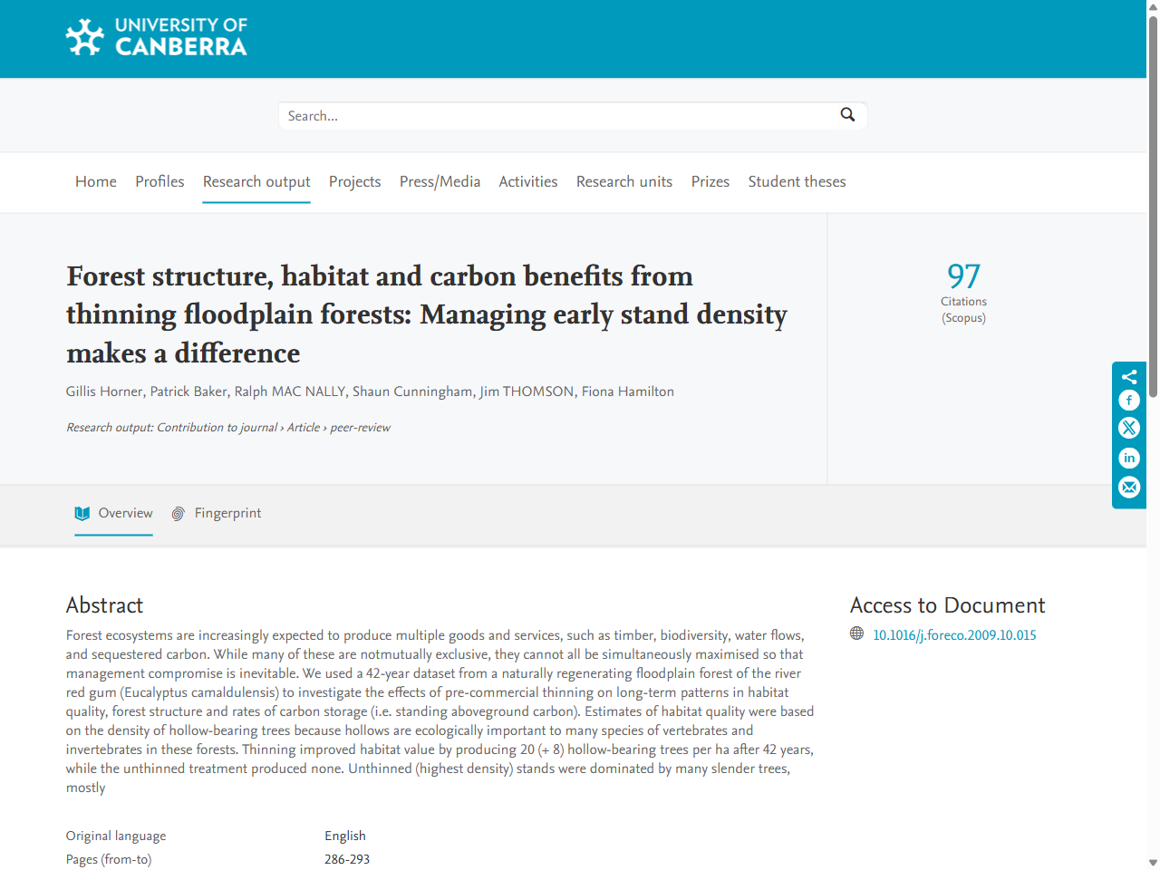 Preview of Forest structure, habitat and carbon benefits from thinning floodplain ..., accessed July 19, 2025